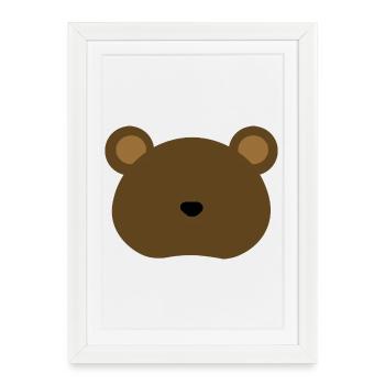 Grizzli - Affiche encadrée (27 × 37 cm) - blanc - Devant