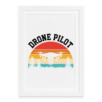 Drone Pilot - Framed poster (27 × 37 cm) - white - Front