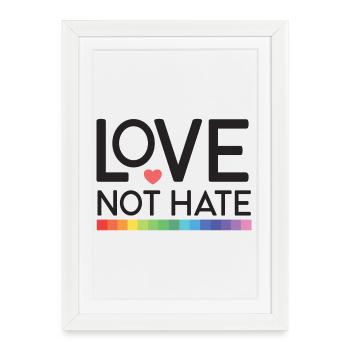 LGBT Pride Month - Love not Hate - Framed poster (27 × 37 cm) - white - Front