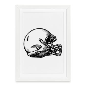 Casque de football américain - For Life - Affiche encadrée (27 × 37 cm) - blanc - Devant