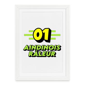 Aindinois râleur - Affiche encadrée (27 × 37 cm) - blanc - Devant