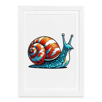 Escargot - Affiche encadrée (27 × 37 cm) - blanc - Devant