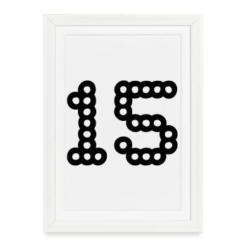 15. 15 ANS. 15e ANNIVERSAIRE. ANNIVERSAIRE 15 ANS. - Affiche encadrée (27 × 37 cm) - blanc - Devant