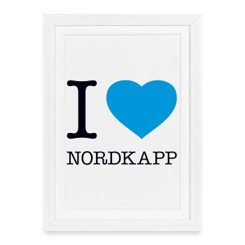 I LOVE NORDKAPP Norway Norwegen - Framed poster (27 × 37 cm) - white - Front