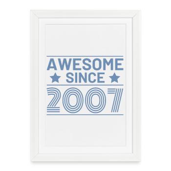 Birthday Retro Awesome since 2007 - Framed poster (27 × 37 cm) - white - Front