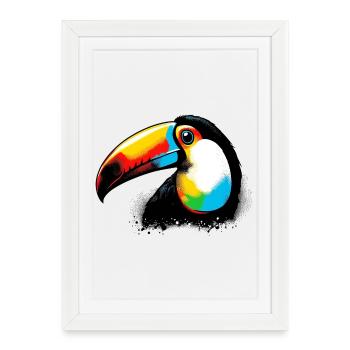 Toucan - Affiche encadrée (27 × 37 cm) - blanc - Devant