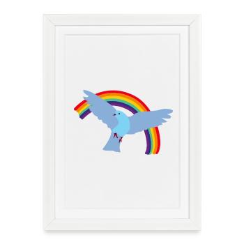 Peace dove with rainbow - Framed poster (27 × 37 cm) - white - Front