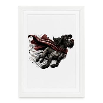 Super chien allemand à poil dur DD pointeur cadeau - Affiche encadrée (27 × 37 cm) - blanc - Devant