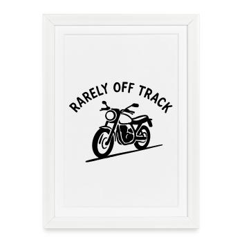 moto rarement hors piste - Affiche encadrée (27 × 37 cm) - blanc - Devant