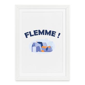 Design Humor Relaxation flemme - Affiche encadrée (27 × 37 cm) - blanc - Devant