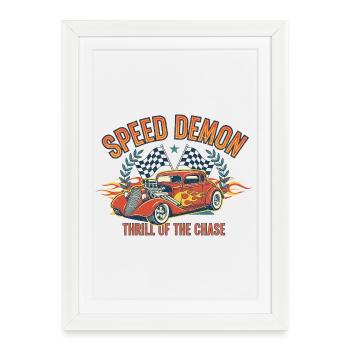 Conception de voiture personnalisée Speed Demon - Affiche encadrée (27 × 37 cm) - blanc - Devant