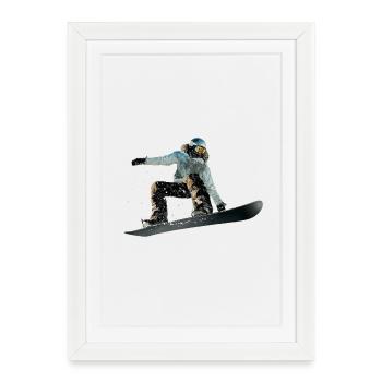 Snowboarding - Framed poster (27 × 37 cm) - white - Front