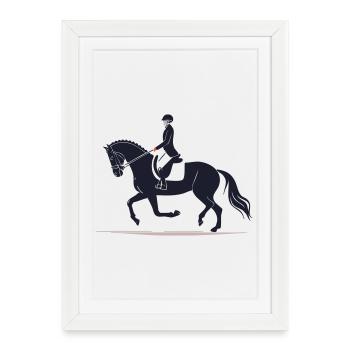 Rider at a gallop silhouette - Framed poster (27 × 37 cm) - white - Front