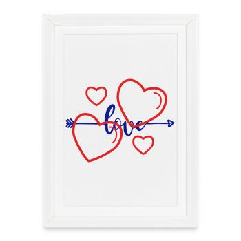 Cœur et amour - Affiche encadrée (27 × 37 cm) - blanc - Devant