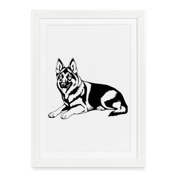 Berger allemand T-shirt chien cadeau - Affiche encadrée (27 × 37 cm) - blanc - Devant