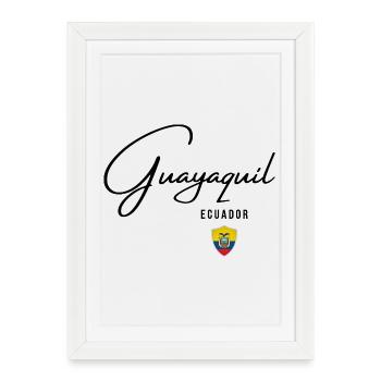 Elegant design Guayaquil, Ecuadorian pride - Framed poster (27 × 37 cm) - white - Front