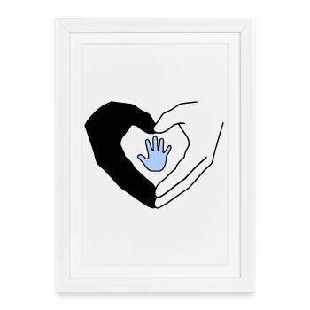 Family Hands Heart Love Protection Vector - Framed poster (27 × 37 cm) - white - Front