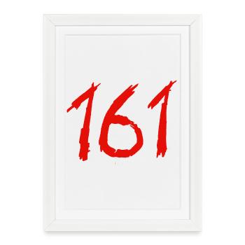 161 Amortissement des chiffres de la brosse à main - Affiche encadrée (27 × 37 cm) - blanc - Devant