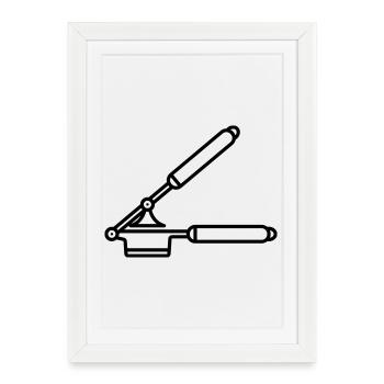 Presse-ail ou presse à spaetzle - Affiche encadrée (27 × 37 cm) - blanc - Devant