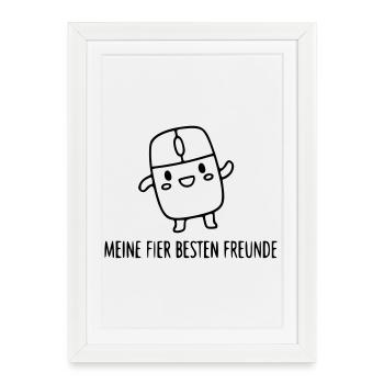 gamer-friends-mouse-buttons-funny-spruch_1 - Framed poster (27 × 37 cm) - white - Front