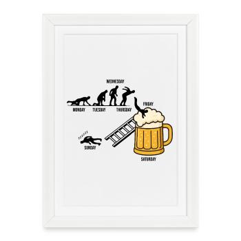 Design de bière amusant, parfait pour l’équipage de l’enterrement de vie de garçon - Affiche encadrée (27 × 37 cm) - blanc - Devant