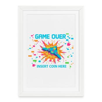 Game Over Neon Arcade Game - Affiche encadrée (27 × 37 cm) - blanc - Devant