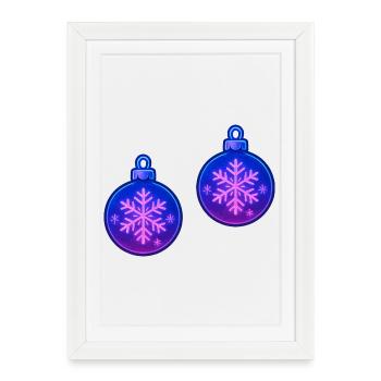 Ornement en forme de flocon de neige pour le Bal de Noël - Affiche encadrée (27 × 37 cm) - blanc - Devant