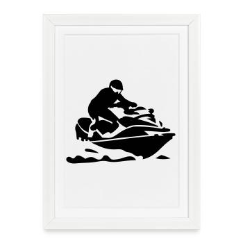 Jet ski - Affiche encadrée (27 × 37 cm) - blanc - Devant