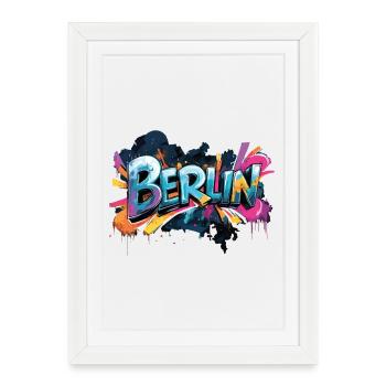 Berlin Graffiti Font Street Art Urban Style - Framed poster (27 × 37 cm) - white - Front