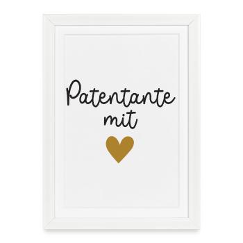 Marraine au cœur - Meilleure marraine 2026 - Affiche encadrée (27 × 37 cm) - blanc - Devant