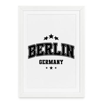 Berlin Typography Urban City Vibe - Framed poster (27 × 37 cm) - white - Front
