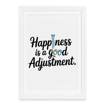 Chiropractor Happiness Is A Good Adjustment Expert - Framed poster (27 × 37 cm) - white - Front