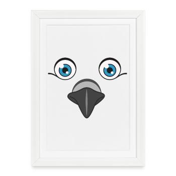 Cute Dove Face Bird Lover Pigeon Peace Graphic Art - Framed poster (27 × 37 cm) - white - Front