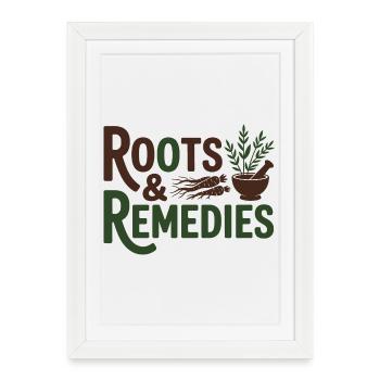 Remèdes professionnels de Roots Herbalist Clinic - Affiche encadrée (27 × 37 cm) - blanc - Devant