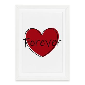 rotes herz rot Geschenk Valentinstag - Gerahmtes Poster (27 × 37 cm) - Weiß - Vorne