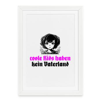 Les enfants cool n’ont pas de patrie - Affiche encadrée (27 × 37 cm) - blanc - Devant