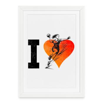 Clear handball motif for every day for women - Framed poster (27 × 37 cm) - white - Front