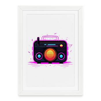 Retro Radio Retrowave - Framed poster (27 × 37 cm) - white - Front