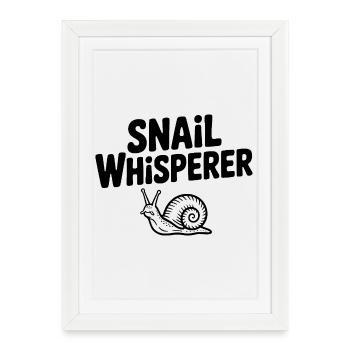 Le Chuchoteur d’Escargots - Affiche encadrée (27 × 37 cm) - blanc - Devant