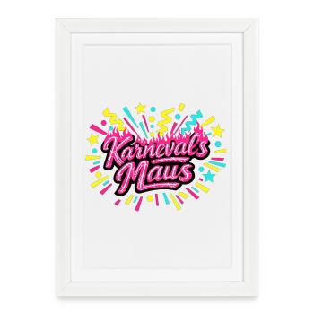 Souris de Carnaval - Cadeau de Carnaval - Affiche encadrée (27 × 37 cm) - blanc - Devant