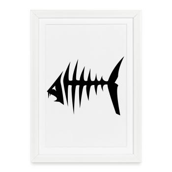 Piranha Fish - Affiche encadrée (27 × 37 cm) - blanc - Devant