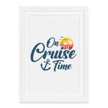 Vacances d’été en croisière Voyage de croisière - Affiche encadrée (27 × 37 cm) - blanc - Devant