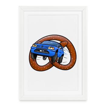 Les bretzels à roulettes - Affiche encadrée (27 × 37 cm) - blanc - Devant