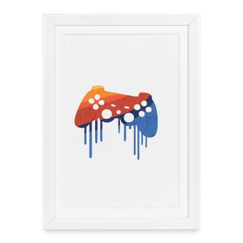 Gamer Retro - Affiche encadrée (27 × 37 cm) - blanc - Devant
