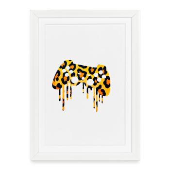 Jeu à imprimé léopard - Affiche encadrée (27 × 37 cm) - blanc - Devant