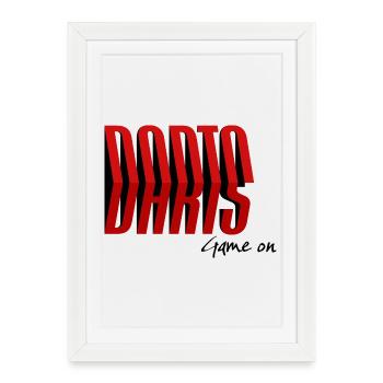 DARTS Match lancé - Affiche encadrée (27 × 37 cm) - blanc - Devant