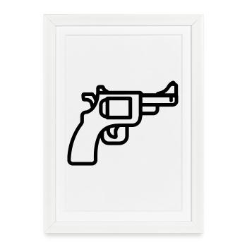 revolver - Affiche encadrée (27 × 37 cm) - blanc - Devant