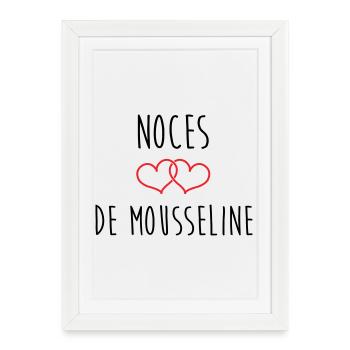 Noces de mousseline 36 ans de mariage - Affiche encadrée (27 × 37 cm) - blanc - Devant