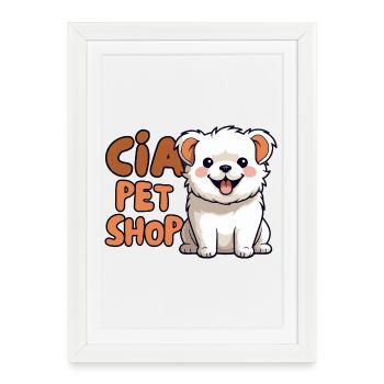 cute dog - Affiche encadrée (27 × 37 cm) - blanc - Devant