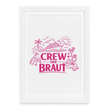 Équipage de la Mariée – Croisière pour enterrement de vie de garçon - Affiche encadrée (27 × 37 cm) - blanc - Devant